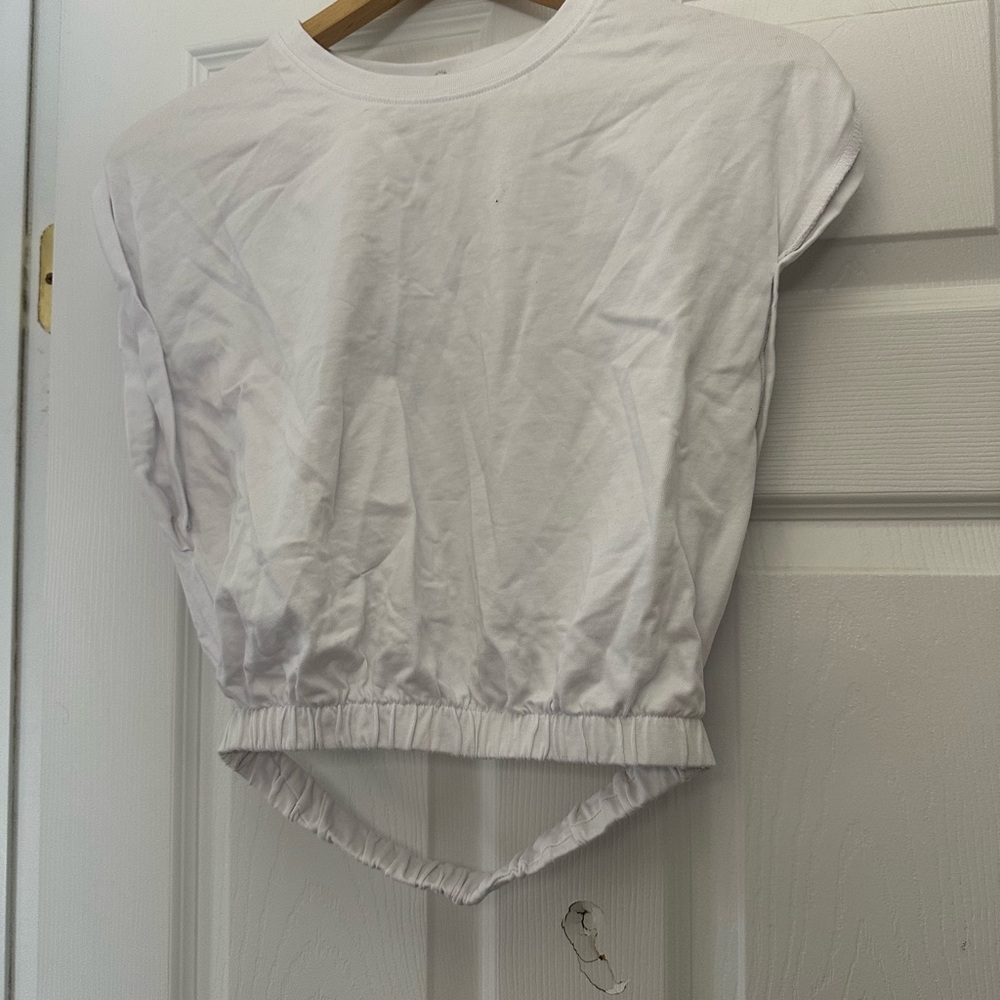 Zara Cream Boxy Crop T-Shirt